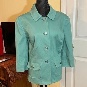 East 5th Teal Button-Up Blazer